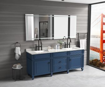 72 in. W x 36 in. H Frameless LED Single Bathroom Vanity Mirror in Polished Crystal Bathroom Vanity LED Mirror with 3 Color Lights Mirror for Bathroom