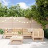 6 Piece Patio Lounge Set with Cushions Solid Wood