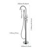 Mount Bathtub Faucet Freestanding Tub Filler Brushed Nickel Standing High Flow Shower Faucets with Handheld Shower Mixer Taps Swivel Spout