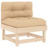 6 Piece Patio Lounge Set with Cushions Solid Wood