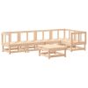 6 Piece Patio Lounge Set with Cushions Solid Wood