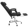 Massage Reclining Office Chair Black Faux Leather