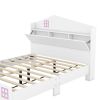 3-Pieces Bedroom Sets Full Size House Bed with Storage Headboard, Wooden Nightstand and Storage Dresser,White