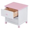 3-Pieces Bedroom Sets Full Size House Bed with Storage Headboard, Wooden Nightstand and Storage Dresser,White