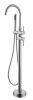 Mount Bathtub Faucet Freestanding Tub Filler Brushed Nickel Standing High Flow Shower Faucets with Handheld Shower Mixer Taps Swivel Spout