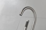 Mount Bathtub Faucet Freestanding Tub Filler Brushed Nickel Standing High Flow Shower Faucets with Handheld Shower Mixer Taps Swivel Spout