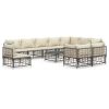 11 Piece Patio Lounge Set with Cushions Anthracite Poly Rattan