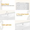 Contemporary White Bathroom Vanity Cabinet - 36x18x34 inches, 4 Drawers & 1 Cabinet Door, Multipurpose Storage, Resin Integrated Sink, Adjustable Shel
