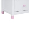 3-Pieces Bedroom Sets Full Size House Bed with Storage Headboard, Wooden Nightstand and Storage Dresser,White