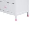 3-Pieces Bedroom Sets Full Size House Bed with Storage Headboard, Wooden Nightstand and Storage Dresser,White