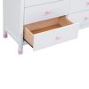 3-Pieces Bedroom Sets Full Size House Bed with Storage Headboard, Wooden Nightstand and Storage Dresser,White