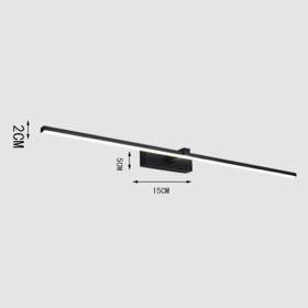 Free from EU LED Bathroom Light Waterproof Mirror Vanity Light 8w 12w Energy-saving Lamp Fixture Modern Sconce for Living Room (Emitting Color: black, Color: white light)