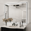 LED Lighted Bathroom Wall Mounted Mirror with High Lumen Anti-Fog Separately Control Dimmer Function Large Size
