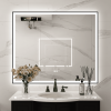LED Lighted Bathroom Wall Mounted Mirror with High Lumen Anti-Fog Separately Control Dimmer Function Large Size