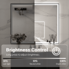 LED Lighted Bathroom Wall Mounted Mirror with High Lumen Anti-Fog Separately Control Dimmer Function Large Size
