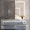 LED Lighted Bathroom Wall Mounted Mirror with High Lumen Anti-Fog Separately Control Dimmer Function Large Size